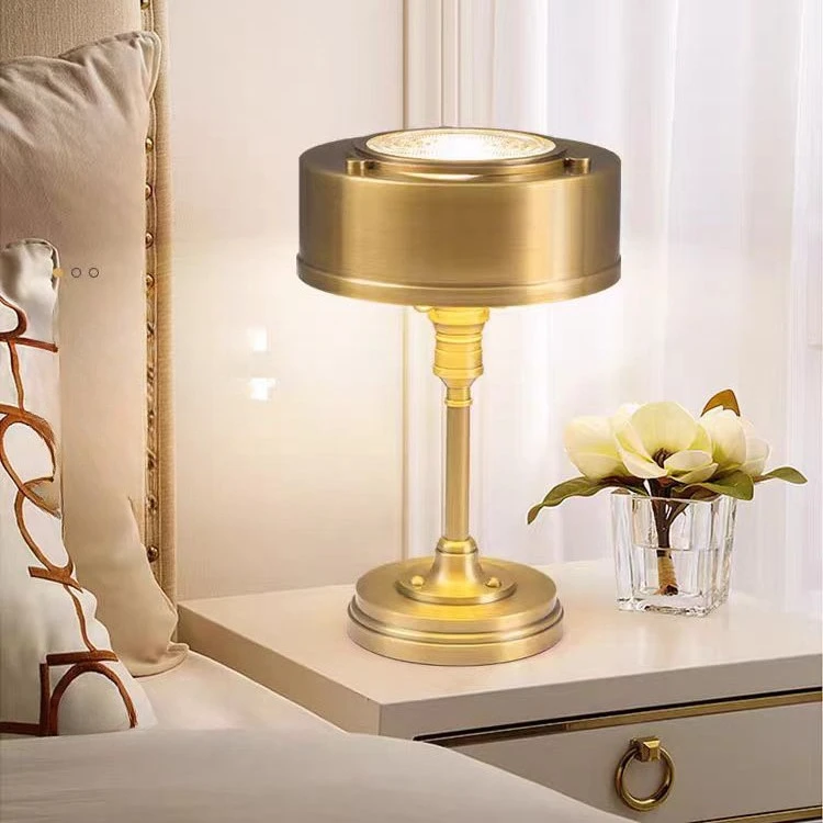 Personality Art Classical Study Living Room Bedroom Bedside Table Dining Room Cabinet Entrance Pure Copper Desk Lamp