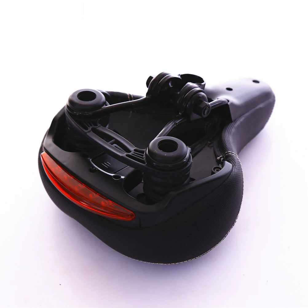 Bike Saddle With Taillight Non-Slip Wear-Resistant Dual Spring Suspension Breathable Hollow Design For Road Mountain Bike