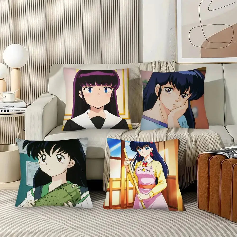 1pc Maison Ikkoku Cartoon Pillow Case Fashion Square Pillowcase Bedroom Sofa Room Ins Decoration Leisure