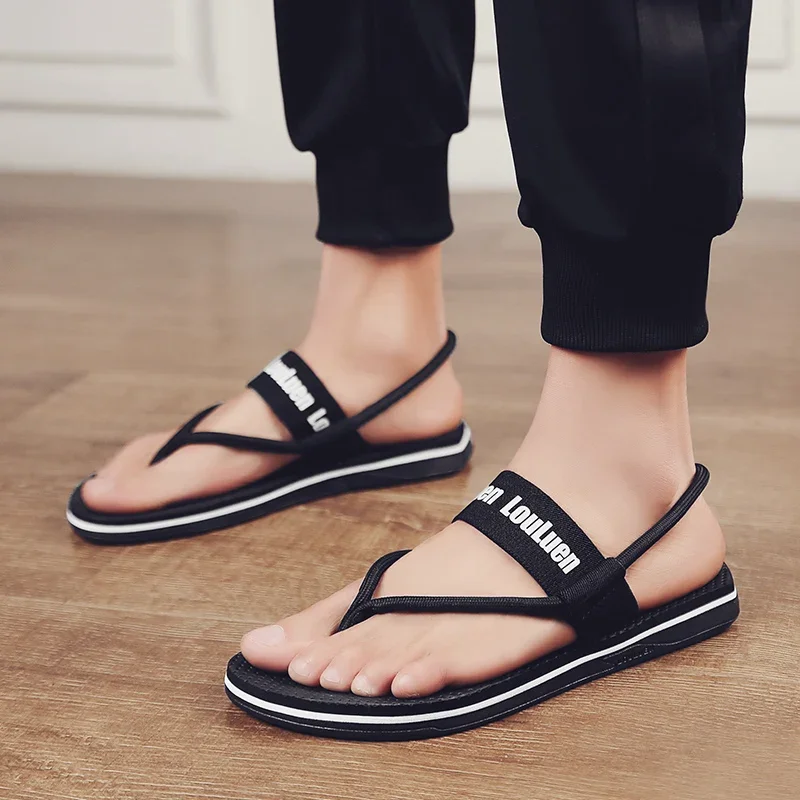 Sandals Men Sandalias Hombre Gladiator Sandals for Male Summer Roman Beach Man Shoes Flip Flops Slip Flats Slippers Slides