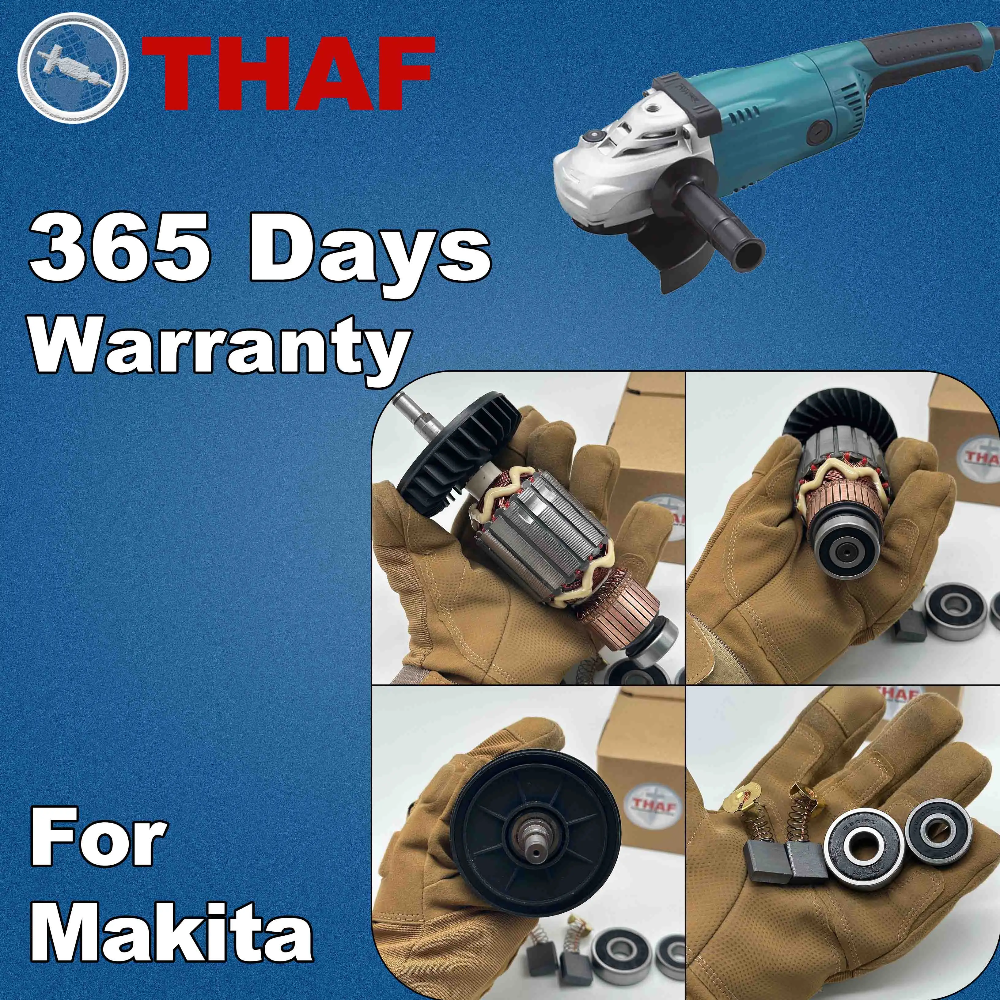 AC 220V 240V 9067 9069 Armature Rotor For MAKITA Angle Grinder Spare Parts Grinder 518705-3
