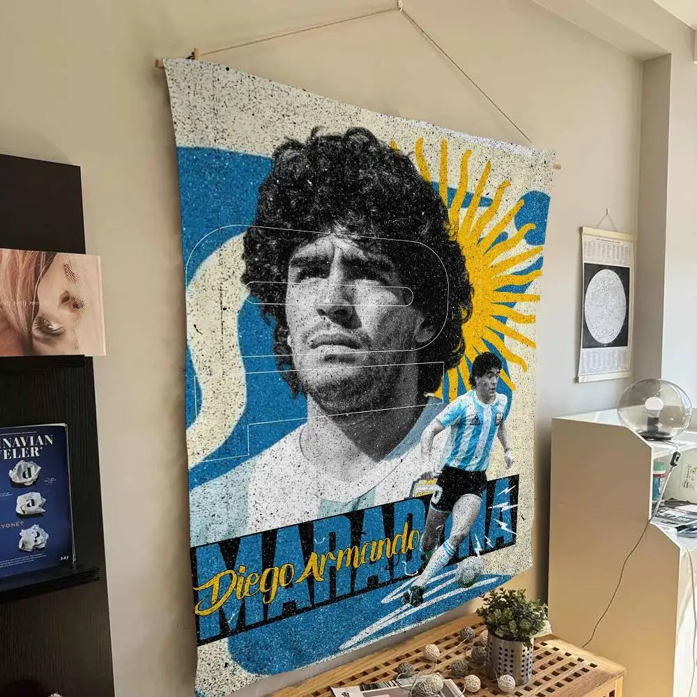 دييغو أرماندو مارادونا نسيج ملون للتعليق على الحائط التارو الهبي سجاد الحائط ديكور المنزل #3