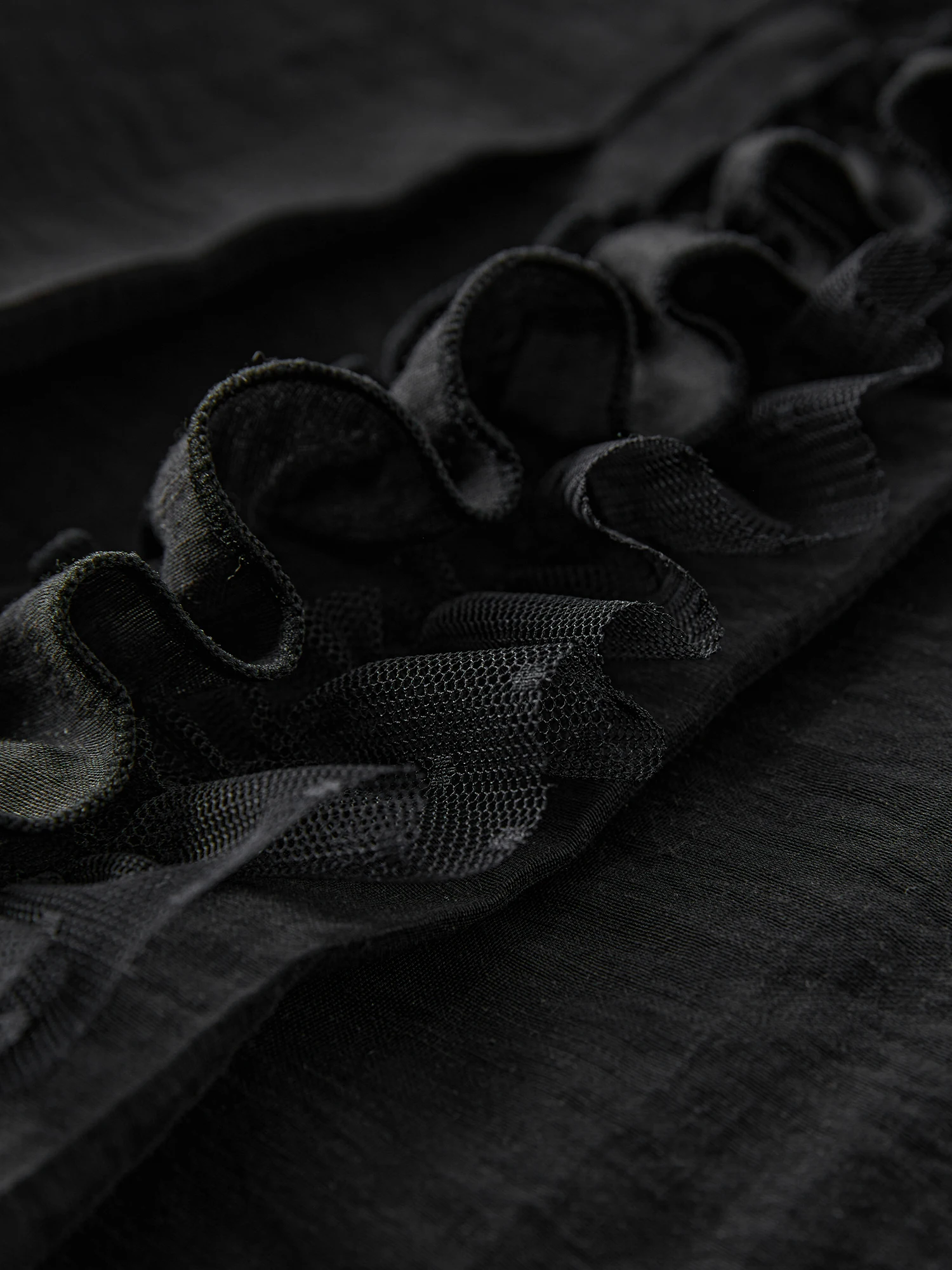 FSLE 2025 Abito estivo plissettato in lino da donna - Ricami intricati e romantici abiti casual con volant 25FS12503