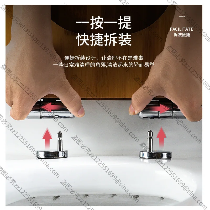 

Suitable for Toilet Cover Household Thickened Toilet, Wooden Solid Wood Old-fashioned Toilet Seat Universal Quick-release Buffer