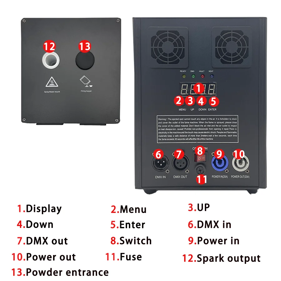 Ti Powder 600W Cold Spark Firework Machine Dmx512 Remote Control sprayer stage equipment effect machine Wedding Party Stage DJ