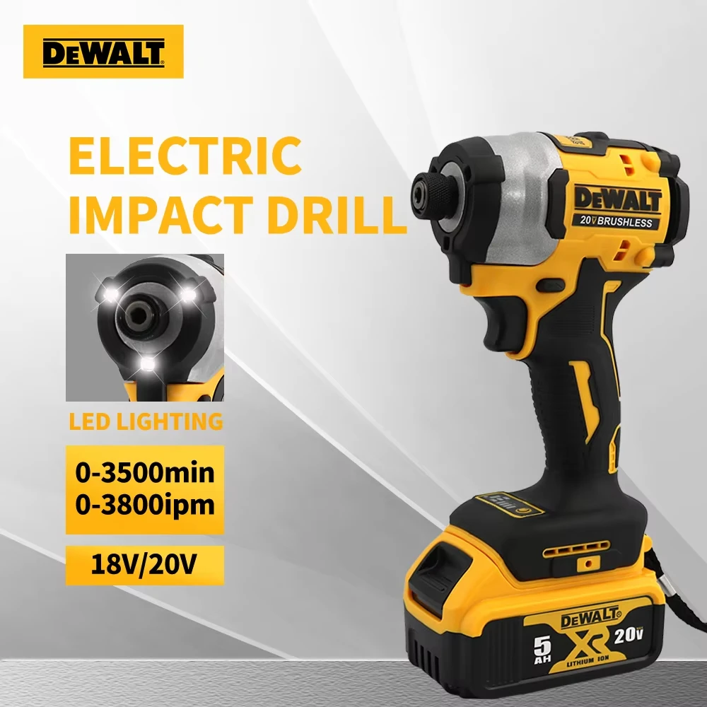 Dewalt DCF850 Impact Driver 205NM Brushless Cordless Screwdriver 20V Battery Rechargeable Electric Impact Drill Power Tools