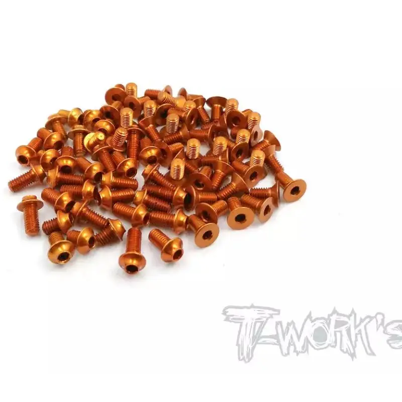 

Original T works ASSU-T4F'21 7075-T6 Orange / Black Screw set(UFO Head) 86pcs.( For Xray T4F'21 ) Professional Rc part