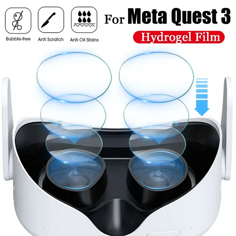 Clear Protective Film for Meta Quest 3 Wearing VR Helmet Lens Protector HD Soft TPU Anti-scratch Film for Meta Quest3  Not Glass