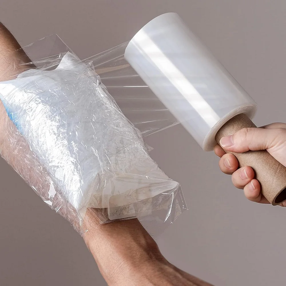 Wrap Plastic Film with Handle For Ice Tattoo Wrap Suitable for Athletic to Hold Ice Pack for Moving Supplies 5 Inch x 328Ft