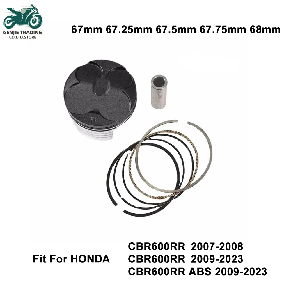 67mm 67.25mm 67.5mm 67.75 68mm 600cc Motorcycle CBR600 Piston Rings Kit Pin 15mm for Honda KN9 CBR600RR CBR 600 RR 2007-2023