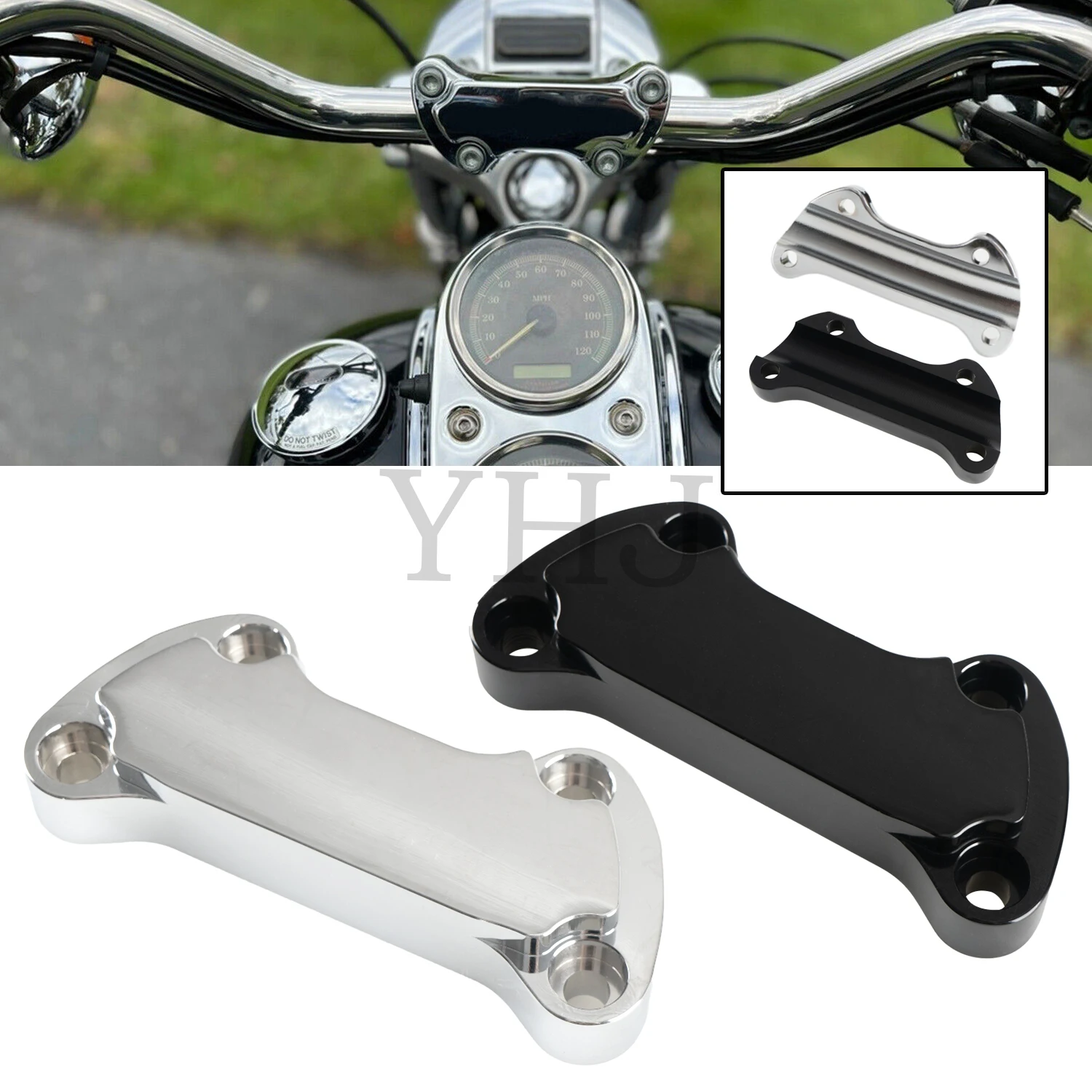 

1" Handlebar Riser Top Clamp For Harley Motorcycle Softail Dyna Wide Super Glide Low Rider Sportster Iron 883 1200 1974-2006