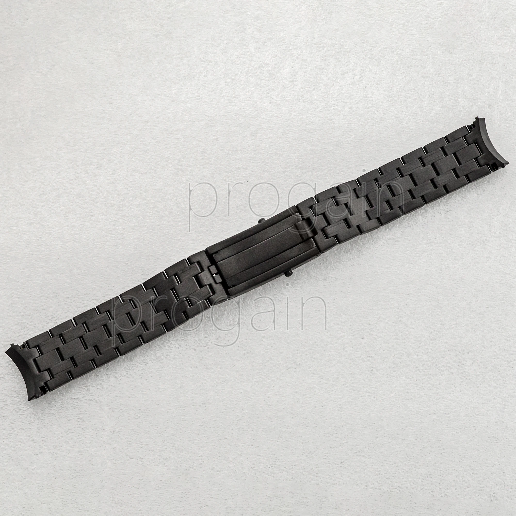 316L Stainless Steel Watchband Men's Solid Watch Bracelet Strap Belt 21mm Silver Black Band Accessories Mod Parts Replacement