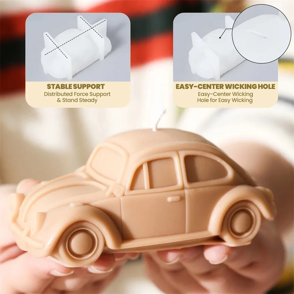 New Candle DIY Car Silicone Mold Silicone Mold Bus Car Holder Casting Mould Classic Coupe Car Retro Cars Candle Making Home