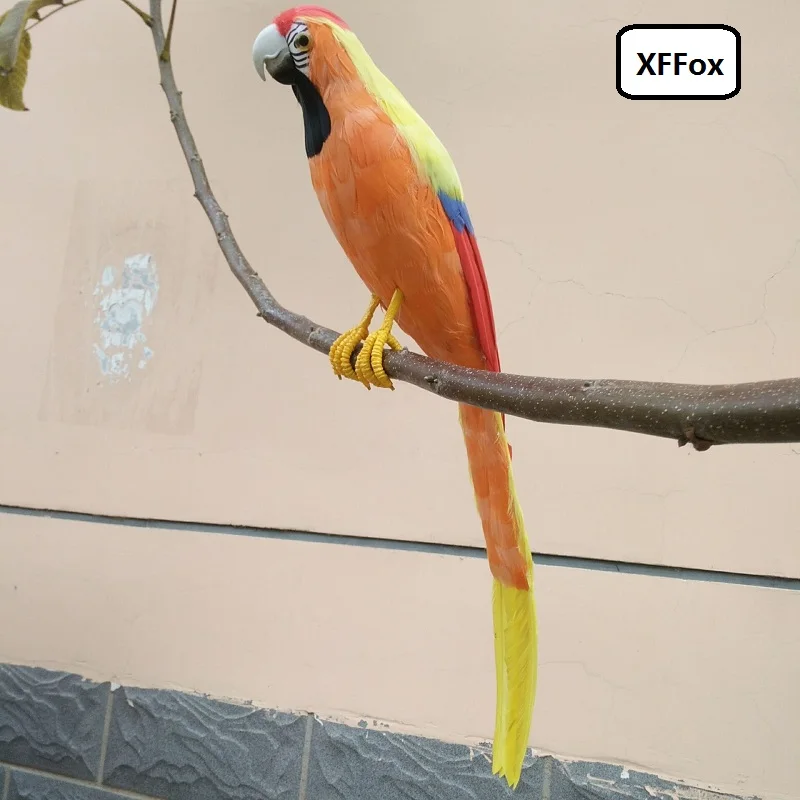 new real life parrot model foam&feather big orange&yellow parrot bird gift about 60cm d0135