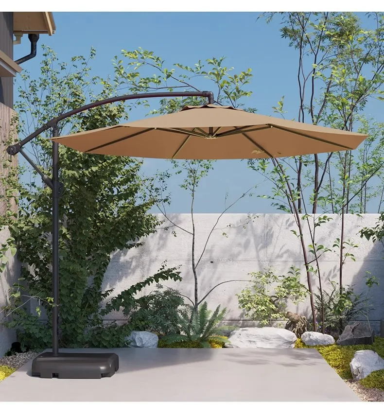 ※a Illuminated Retreat Windproof Metal Outdoor Umbrellas Big Size Garden Furniture Stand Modern Design Hotel Use Grow Light