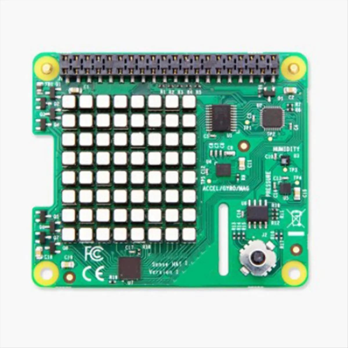 For Raspberry Pi SenseHAT with 8x8 RGB LED Matrix, Joystick, Gyroscope, Accelerometer, and More for Interactive Projects