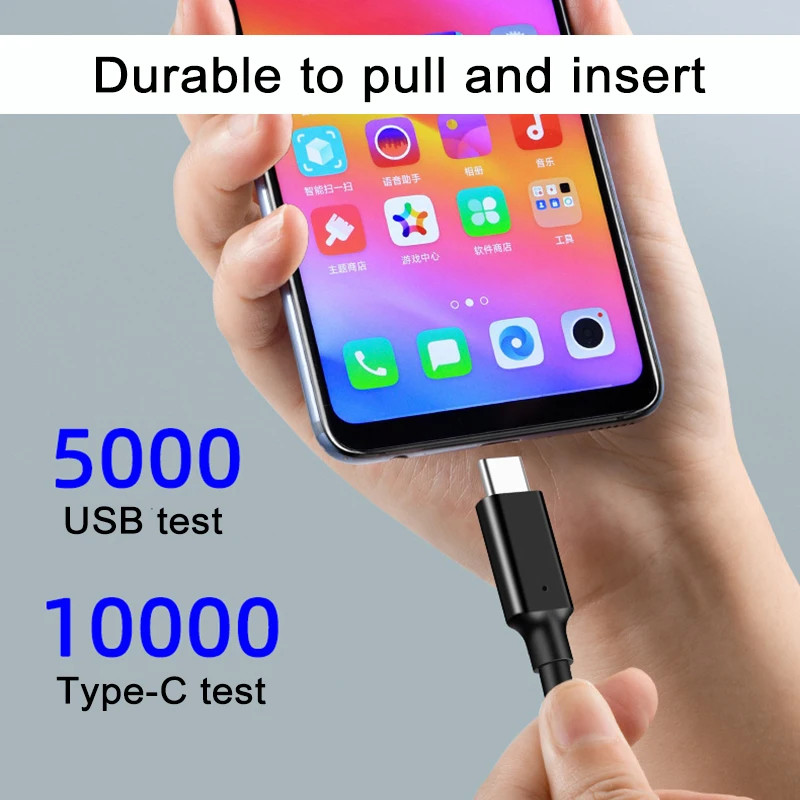 Usb 3.2 Gen2 Type C 10Gbps Fast Transmission USB Type-C 3 2 Data Cable for Mobile Phone SSD Hard Disk 3A 60W Quick Charging Cord