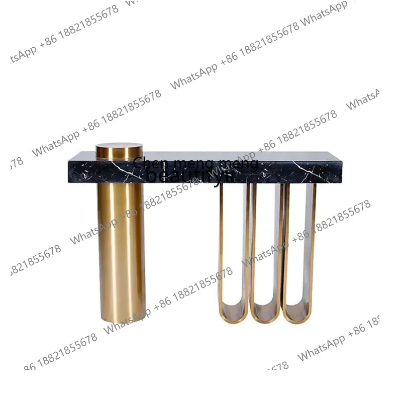 New arrive Italian light luxury entrance table simple marble entrance table designer creative sofa back several stainless steel