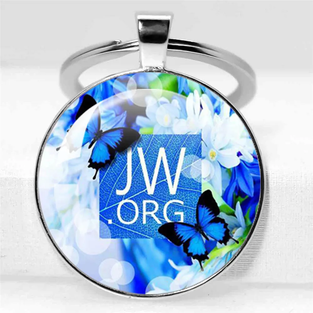 25mm/30mm Keychain JW.ORG Keychain Jehovah's Witnesses JW Pendant Glass Photo Cabochon Keyring  Car Key Charms Jewelry Gifts