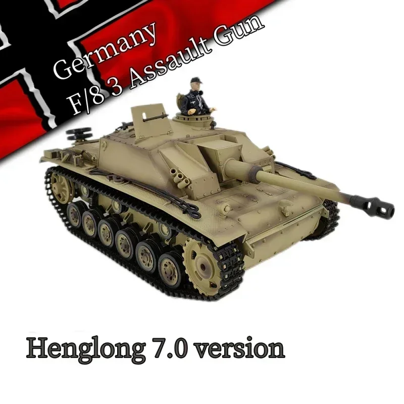 In Stock Henglong 3868 German No.3 F-8 Remote Control Tank Electric Assault Gun 1:16 Rc Tank Model Toys Chidren Christmas Gifts