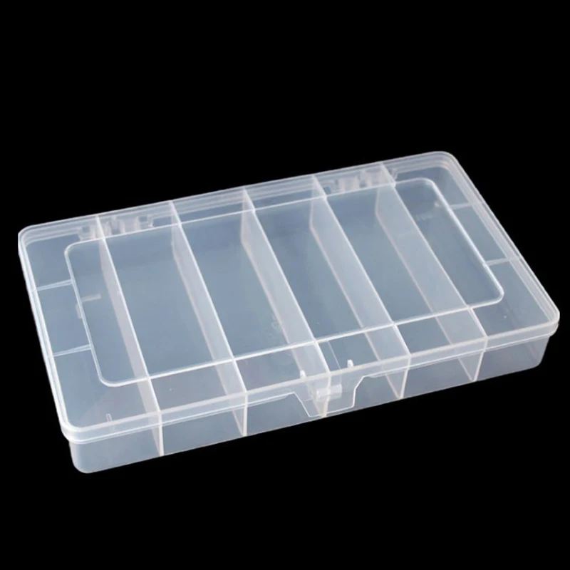 6 Grid Rectangular Storage Box PP Plastic Transparent Box Lure Fishing Gear Classification Small Hardware Tools Arrangement