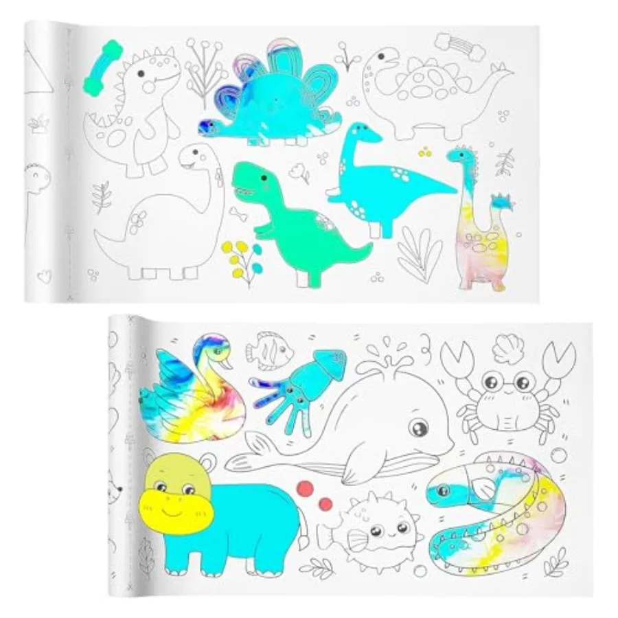 DIY Drawing Roll Paper 2 Pack Coloring Sheets