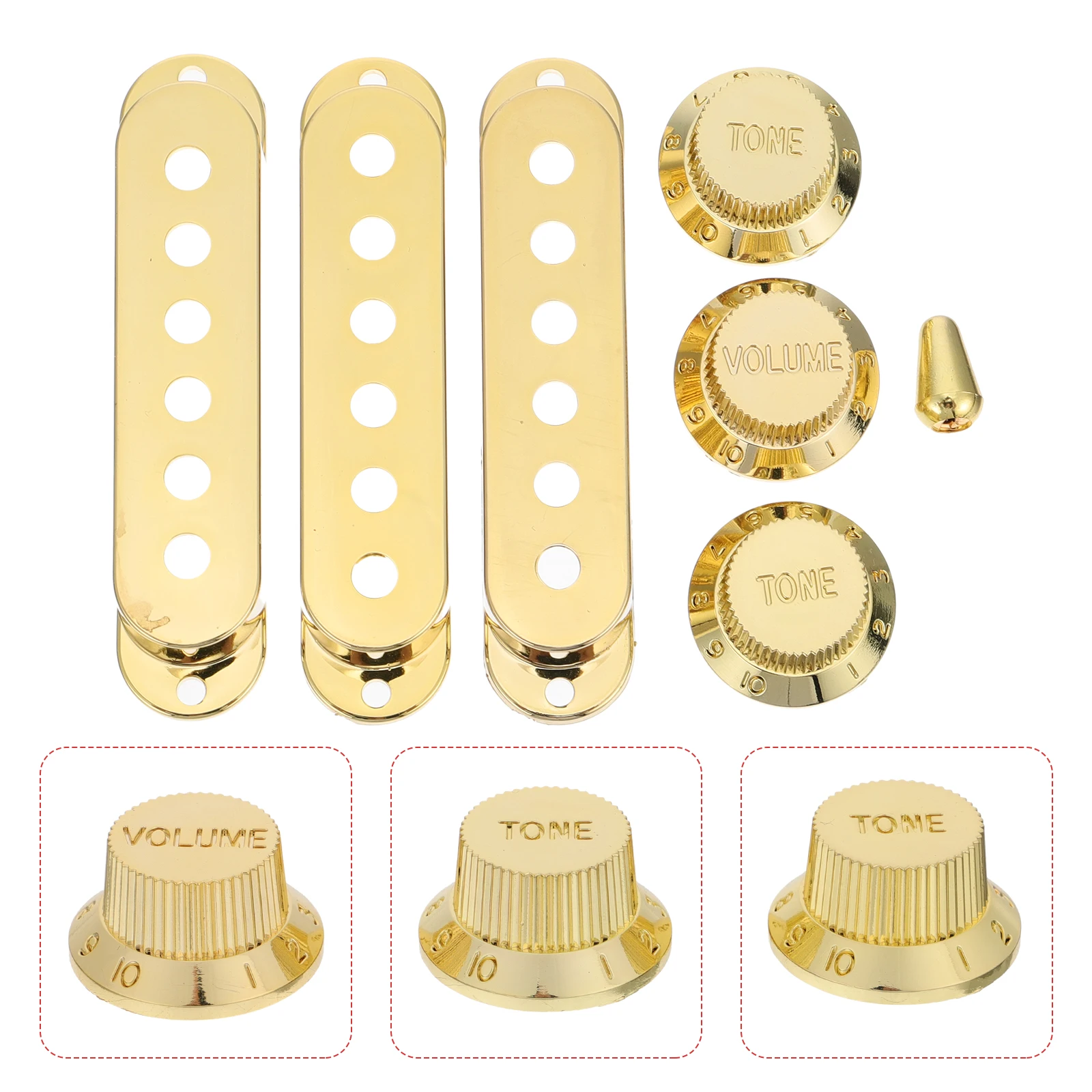 

7pcs Golden Set Durable Plastic Humbucker For Electric Bass Protectors Rust-Proof Stain-Resistant Premium Guitar Accessories