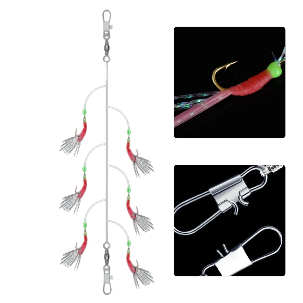 1 قطعة خطاف سلسلة المحاكاة الحيوية 6 #   8 #   10 #   12 #   14 #   مضيئة الخرز الجلد الأحمر الروبيان الجلد سيخ هوك الصيد إغراء هوك استبدال أجزاء #3
