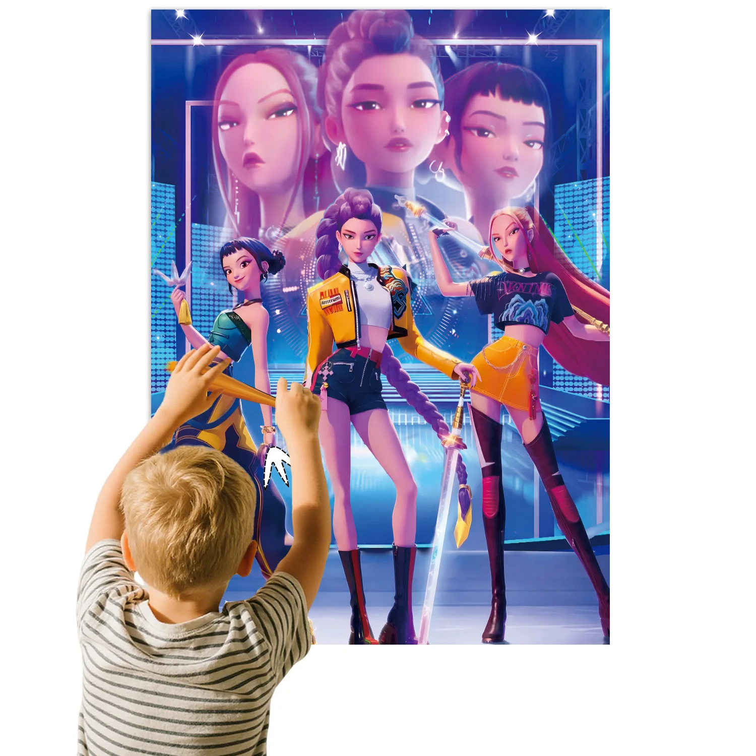 ملصق قناع عين لحفلات أعياد الميلاد من k Pop Demon Hunters، لعبة لمس الأنف معصوب العينين للأولاد أو الفتيات، مستلزمات استحمام الطفل #4