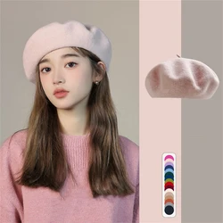 French Berets Woman Autumn Winter Hats For Girls Beanie High Quality Woolen Vintage Cap Black Painter Hat Female Felt Hat Berets