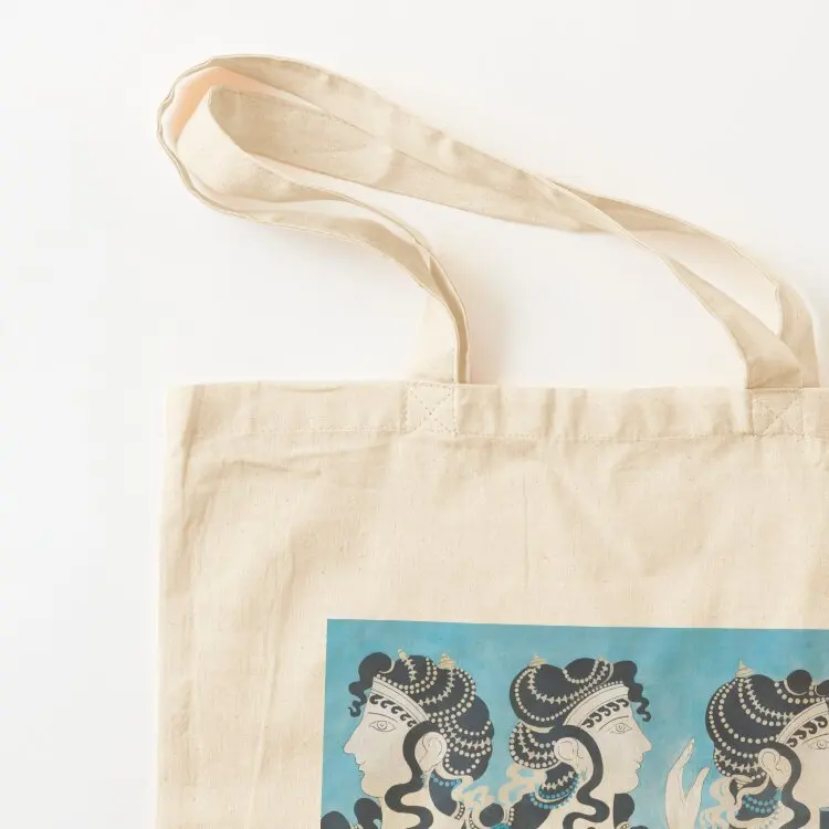Minoan Fresco Ladies in Blue Knossos Tote Bag Canvas stote bag Lady bags canvas tote bags shopping cart bags