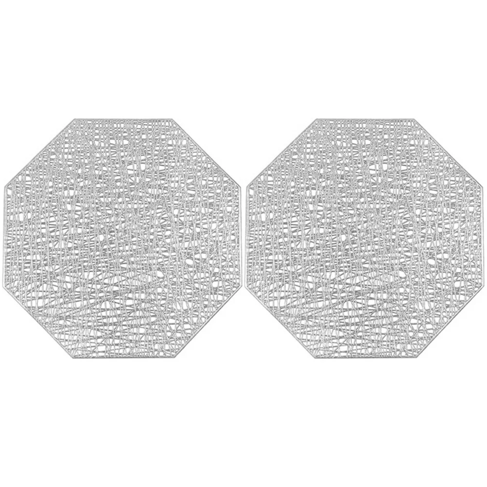 

2pcs Placemats Heat Resistant Insulated Table Mats Hollow Design Modern Dining Decor Kitchen Coffee Station Accessories Reusable