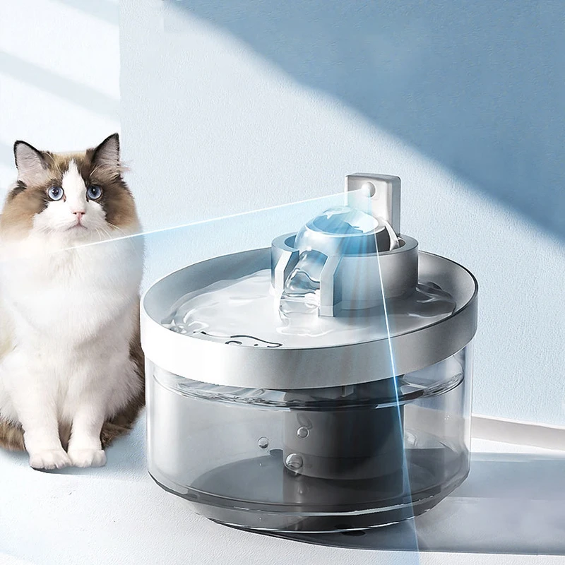 Pet Water Fountain 2.2L Drinking Dispenser For Cat Dog  Automatic Large Capacity Water Bowl Cat Drinker Wireless