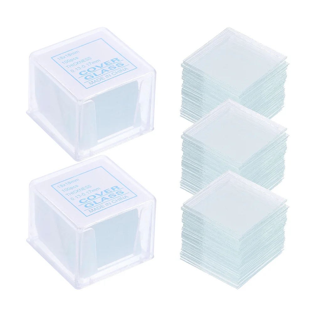 

500Pcs Microscope Slides Square Cover Glasses Durable for Laboratory Teaching Specimen Preparation Cover Glasses