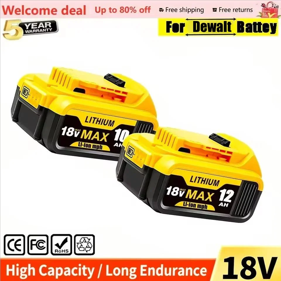 

For Dewalt 18V 12.0Ah Rechargeable battery for Dewalt Cordless screwdriver drill Screw gun wrench impact batteries DCB200 DCD790