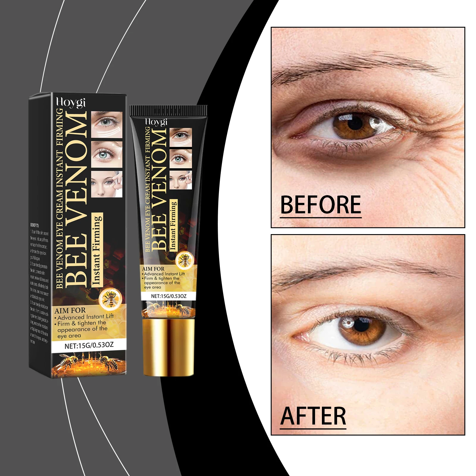 

Hoygi Tightening Eye Cream Anti-Wrinkle Brightening Hydrating and Moisturizing Eye Cream to Improve Eye Bags and Dry Skin