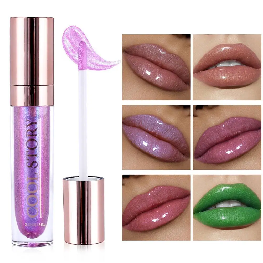 6 Colors Laser Holographic Lip Gloss Liquid Lipstick Pigment Makeup Glitter Waterproof Lasting Lipg Loss Long Mermaid O6A5