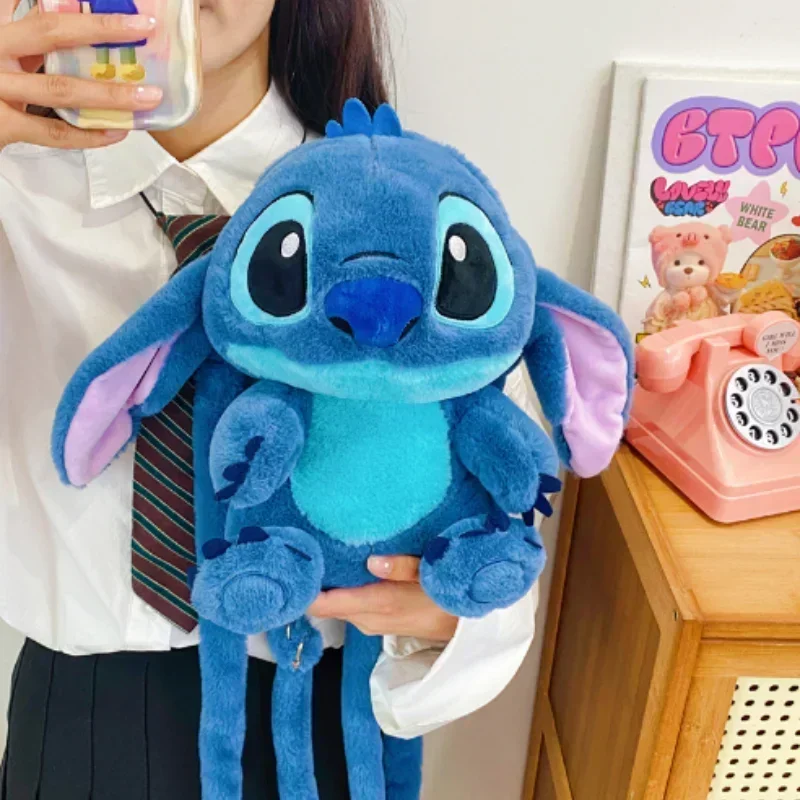 حقيبة ظهر MINISO Ins اليابانية الزرقاء غرزة مضحكة غرزة الكرتون سعة كبيرة حقيبة ظهر الطالب حقيبة مدرسية هدية #1