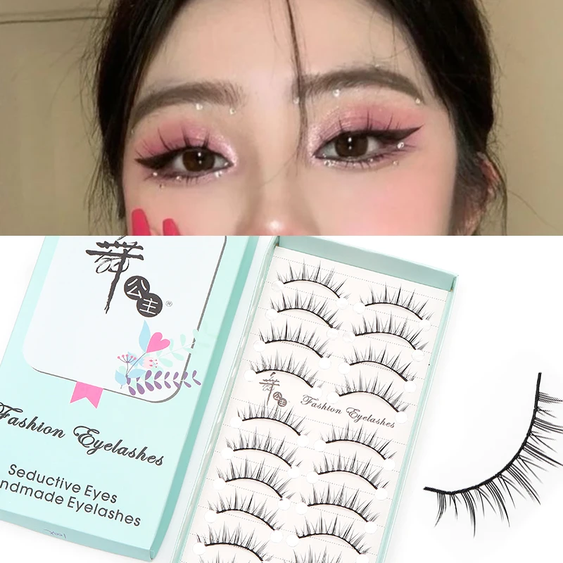 10 Paar neue Manga Cosmetics Wimpern Wimpern Koreanisches Make-up Beste falsche Wimpern 3D-Nerzwimpern Cosplay Soft Blush – Detail 5