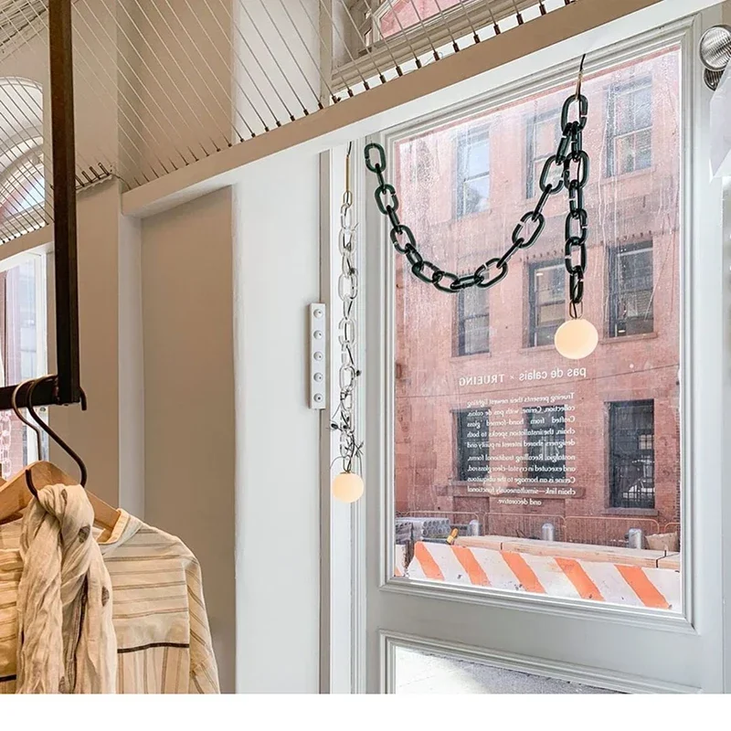 Moonriver Lighting Creative Glass Chain Chandelier Modern Artistic Hanging Lamp Living Room Bedroom Pendant Light for Home LED