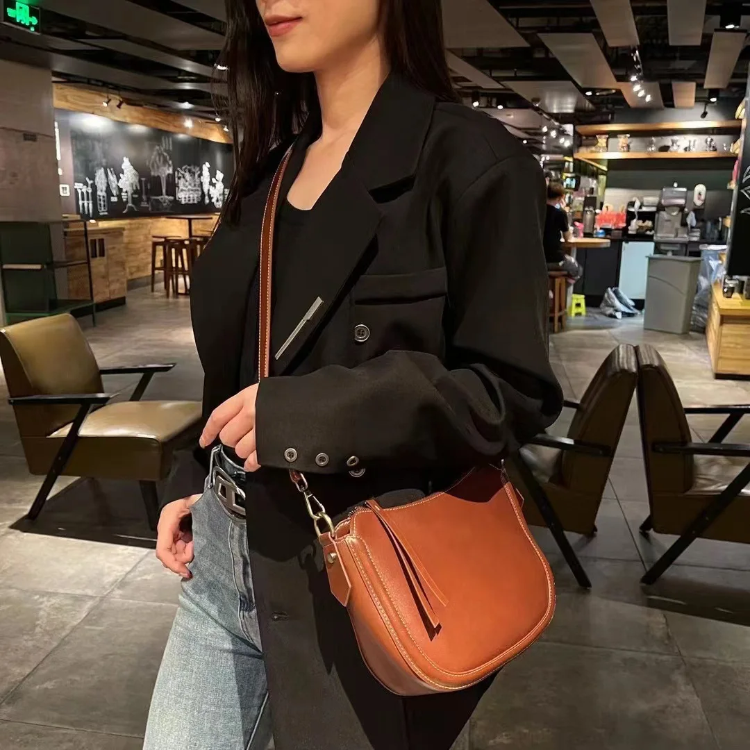 Vintage Genuine Leather Women Crossbody Bag Small Shoulder Handbag Female Messenger Bags