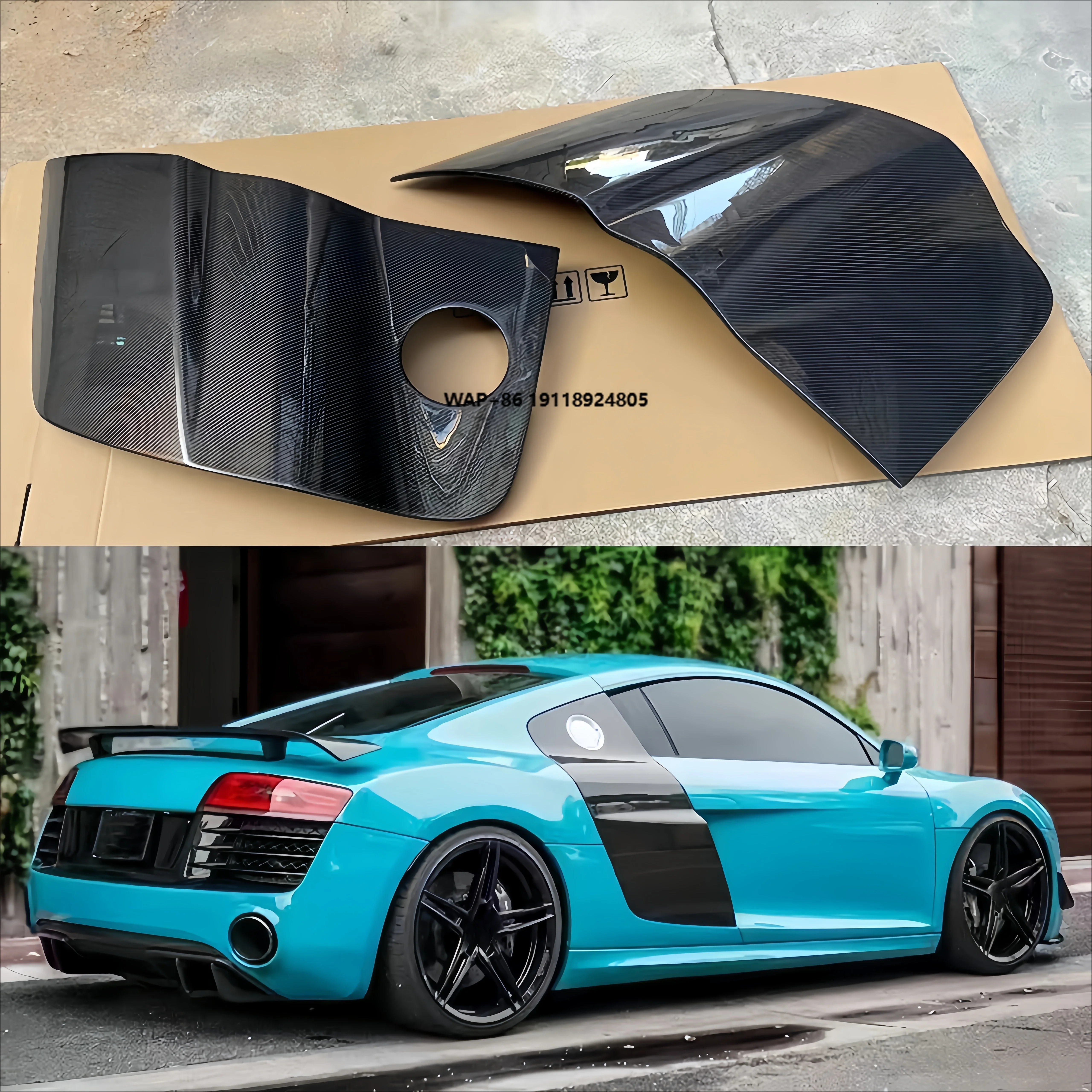 

Modified Carbon Fiber Door Spoiler for R8 V8 2008-2015 Car Exterior Fender Decoration