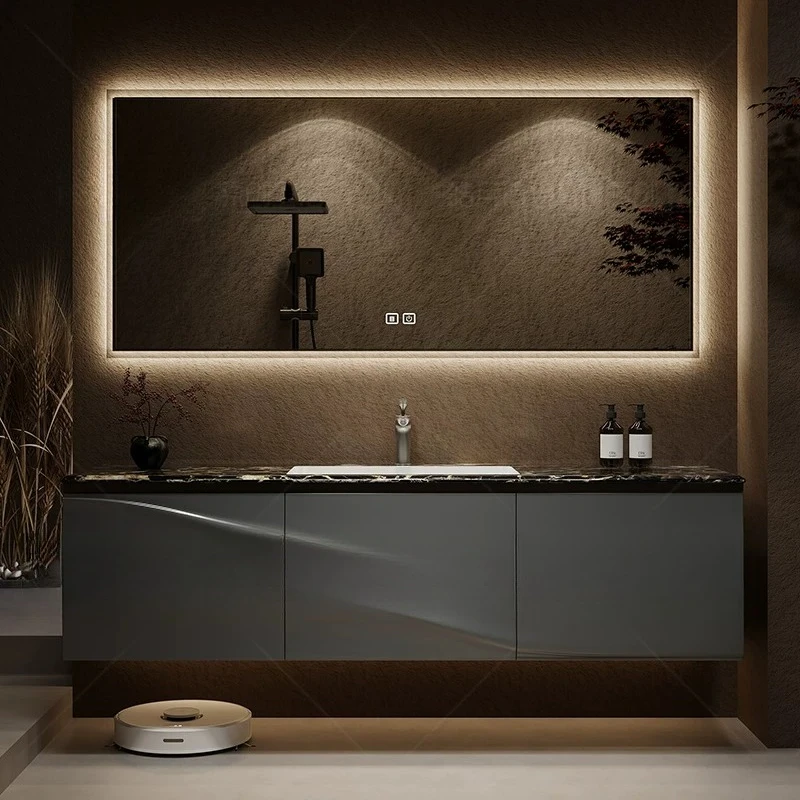 Bathroom Cabinet Oak Luxury Stone Toilet Wash Sink Wash Sink