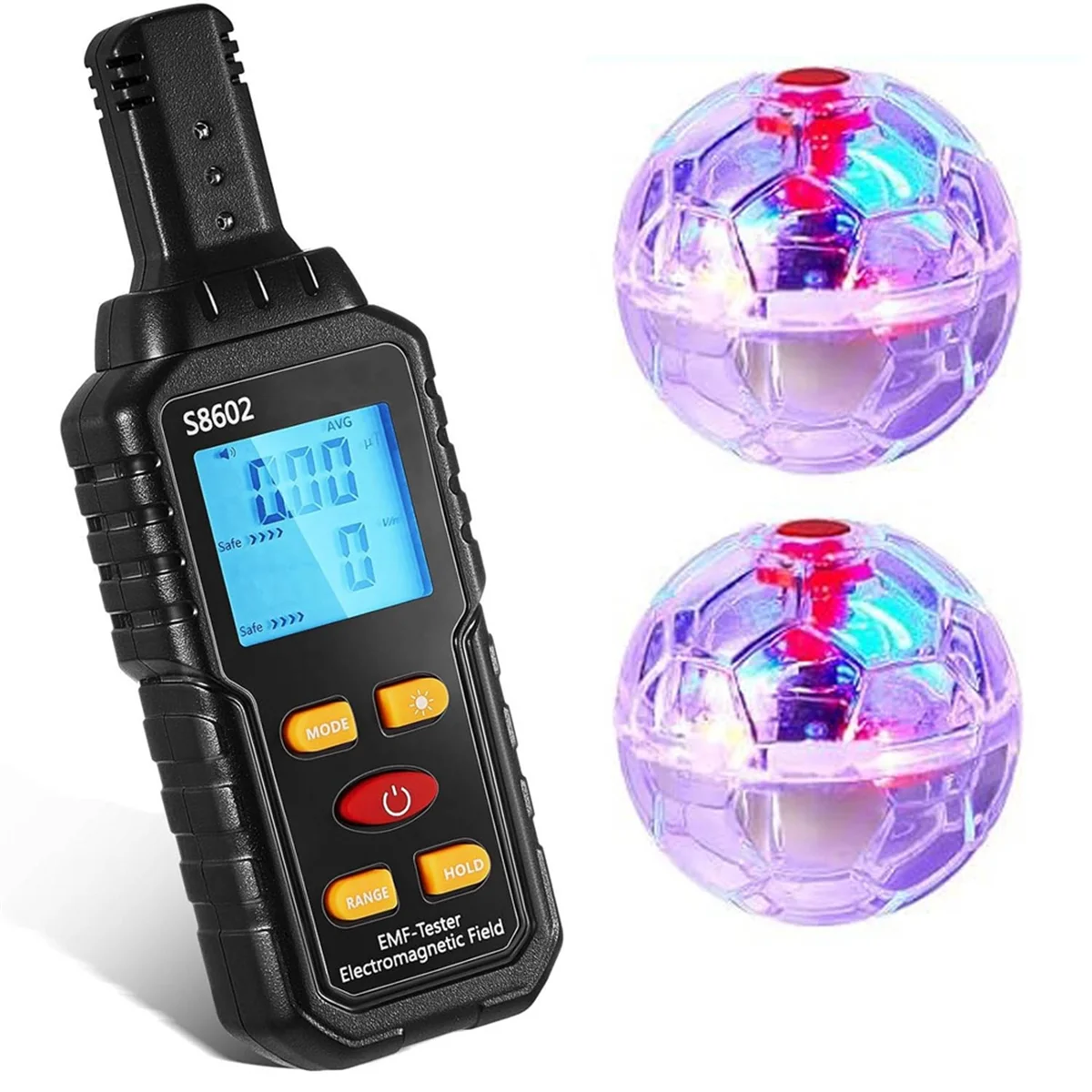 A83Z Ghost Equipment Kit, Emf Meter with 2 Motion Light Up CatBalls, Emf Meter Detector Ghost Equipment