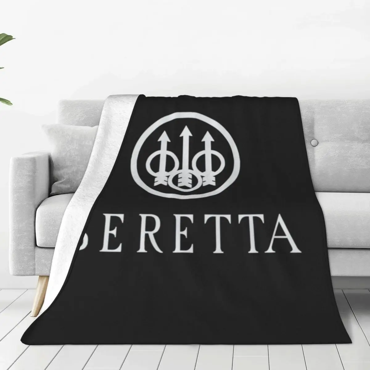 Firearms Armory Company Beretta Soft Durable Blanket Gun Camping Throw Blanket Autumn Funny  Flannel Bedspread Sofa Bed Cover