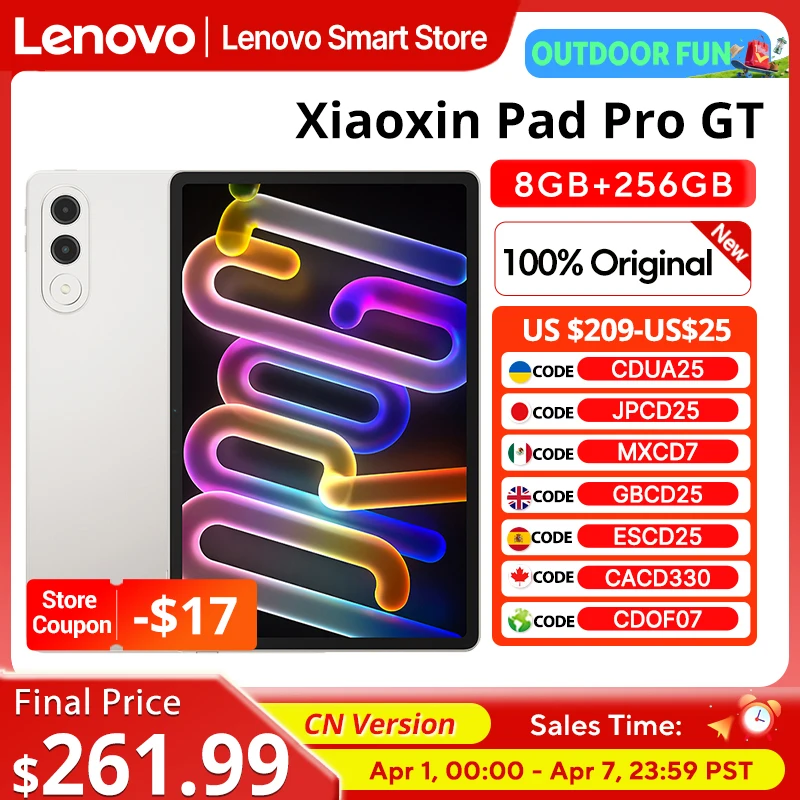 

Новый оригинальный планшет Lenovo Xiaoxin Pad Pro GT, версия CN Snapdragon 8 Gen 3, 11,1 дюйма, 3,2 тыс. ЖК-дисплей, 144 Гц, Android 8860 мАч, планшетный ПК
