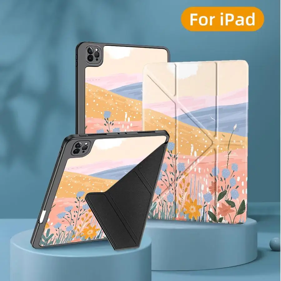 

Tablet Case For iPad Pro 2025 Pro 11th 10th 9th 8th 7th 12.9inch Air 4 5 M3 M2 M4 11inch Mini 6 7 Holder Cover Pastel Landscape