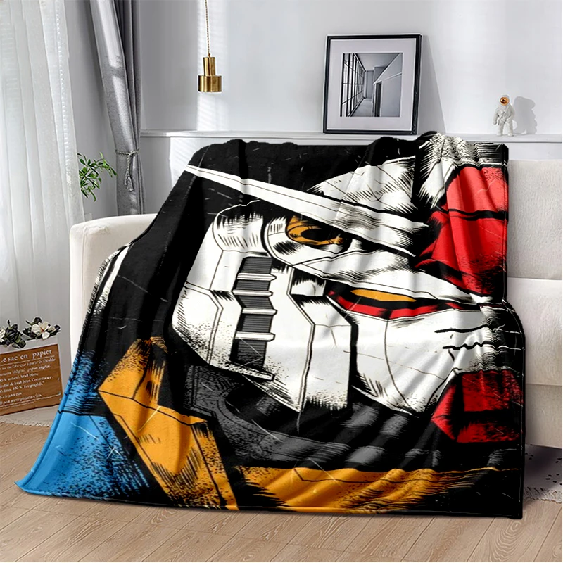 2025 New Gundam Cartoon Robot Gift Soft Flannel Blanket,Throw Comfortable Blanket for Beds Sofa Home Bedroom Picnic Kids