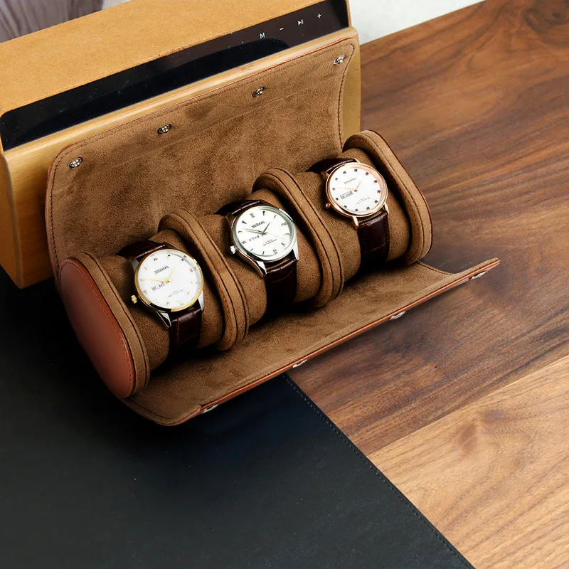 Modische Leder-Uhrenbox mit 1/2/3 Fächern, Tragbare Aufbewahrung für Rolexlitbreas Santos Omg Mechanische Quarz-Uhren, Staubdichte Box – Detail 3