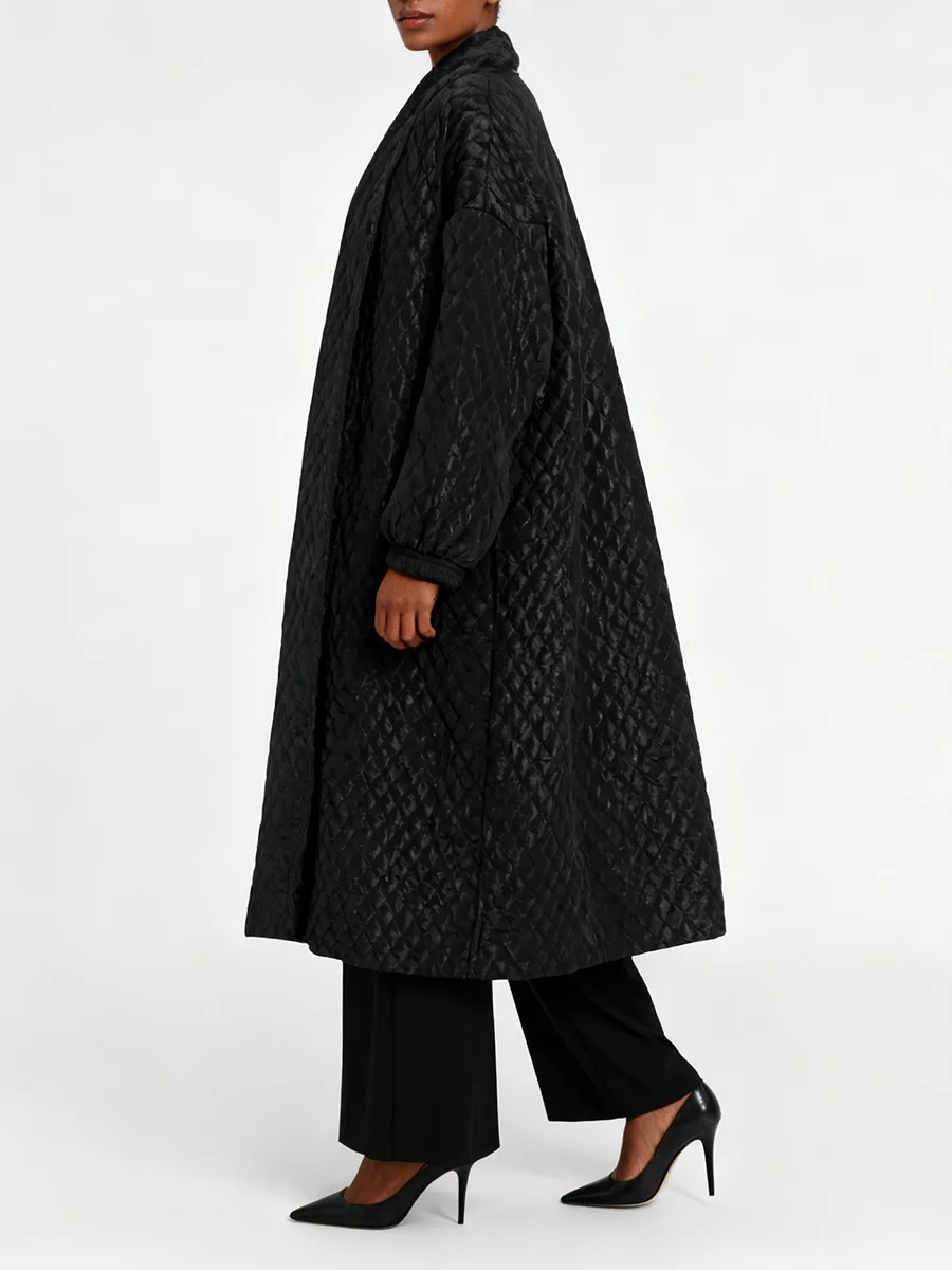 VGH الصلبة مزاجه فضفاض الستر للنساء التلبيب كم طويل تقسم زر شتاء دافئ معطف غير رسمي أنثى الاسلوب المناسب جديد #6